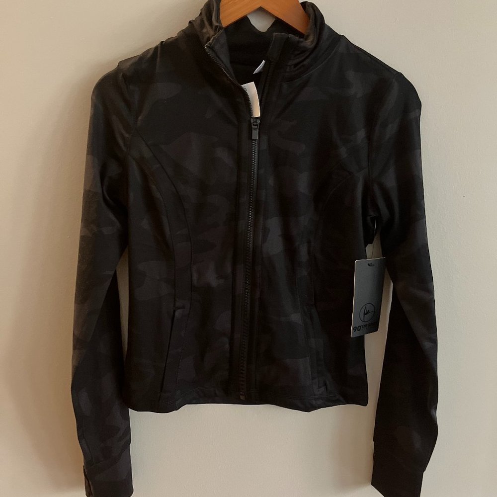 Track Jacket--Black Camouflage Print